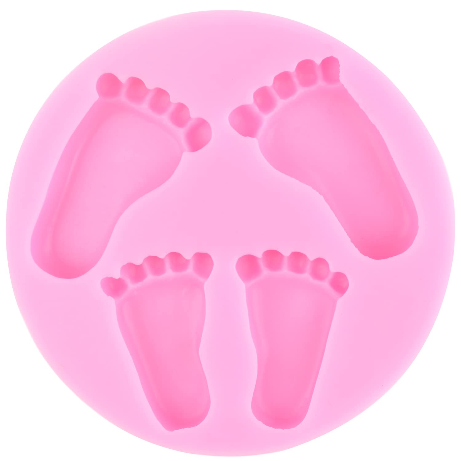 XMOLDNMS Baby Foot Fondant Mould Baby Foot Print Silicone Moulds for Cake Decoration Cupcake Topper Chocolate Candy Polymer Clay Gum Paste - Image 3