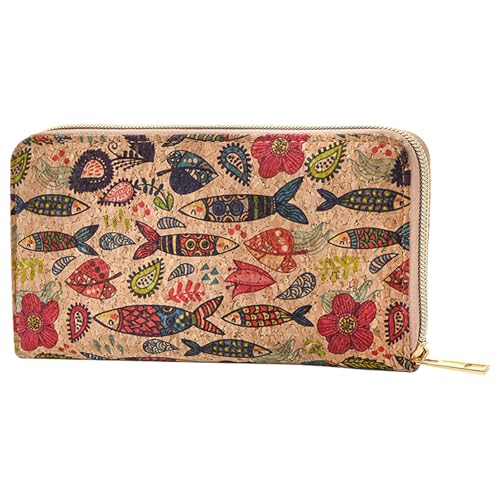 Ladies Cork Wallet, Large Women Wallet, Colorful Women Wallet, Gifts for Women and Girls, a, Fashion