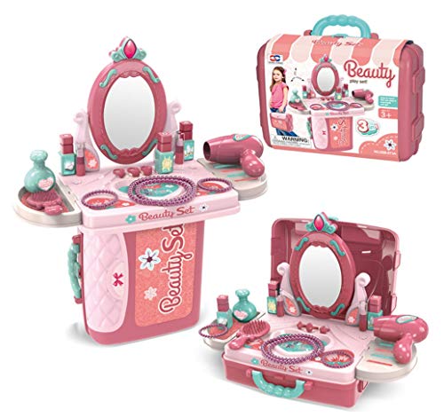Image of Magicwand Pretend Play ABS Plastic Carry Along 3-in-1 Beauty Play Set Vanity Box Case【Made in India】【2 Yrs & Up】【Pack of 1】【Multi-Colored】