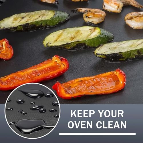 SIUDANGKA Oven Liners for Bottom of Oven, Square Air Fryer Liners Reusable Baking Mat Compatible with Breville the Smart Oven Air Fryer Pro, 4 PCS Teflon Sheets for Breville Accessories - Thumbnail 4