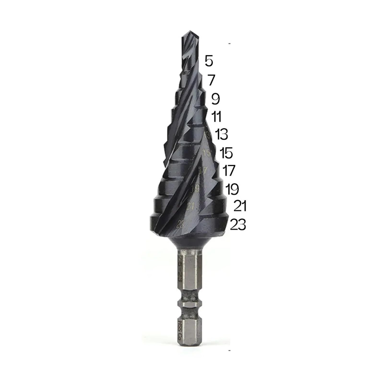 Broca escalonada recubierta M35 for acero inoxidable, carburo HSS-Co, broca for madera de 3 filos(4-20)