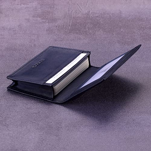 Image of HISCOW Business Card Holder with Large Compartment - Full Grain Leather