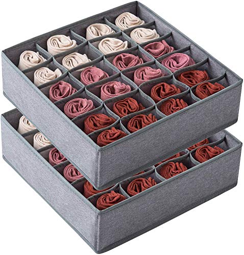 La mejor selección de Organizadores de gemelos para armario para comprar online. 47 Timotech Organizador de cajon y closet para hogar con divisores | Juego de organizadores de closet plegables para calcetines, ropa interior, tops y corbatas (2 piezas)