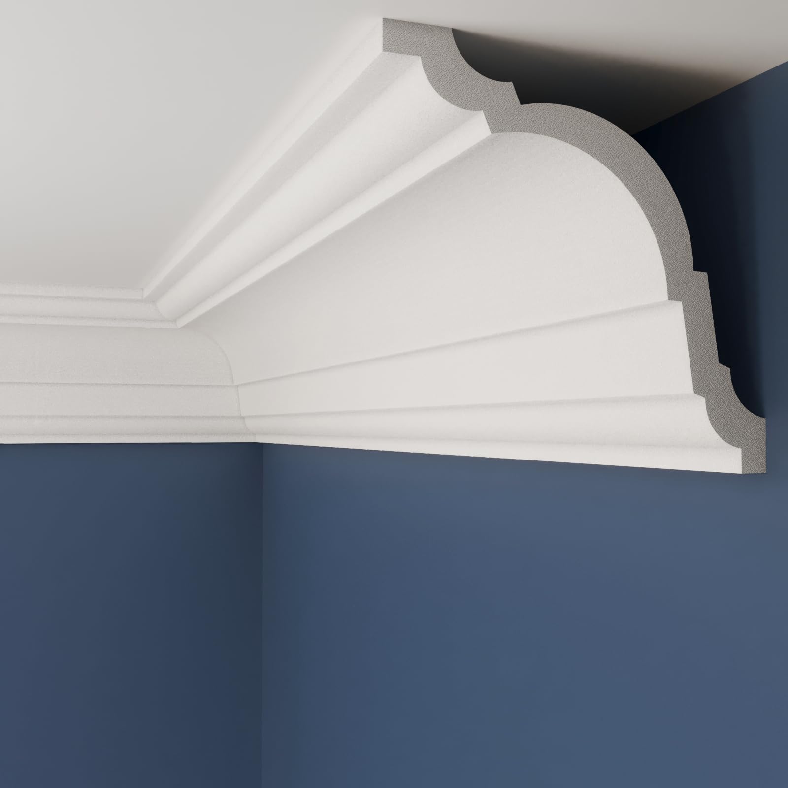 WOLDECOR Coving for Ceilings, White XPS Cornice, Lightweight Ceiling Coving & Moulding, Paintable Decorative Trim, Easy DIY Installation for Modern Interiors (6m, WW05) — image 1