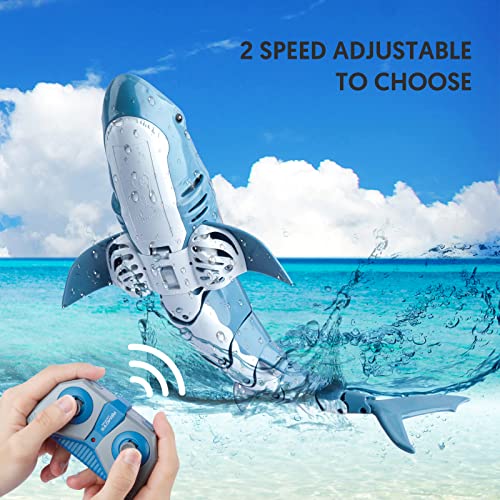 Remote Control Shark For Pool Toys, Baby Shark Water Toys For Boys 3-5 6-12 Pool Toys For Adults And Family, Rc Boat Kids Ages 4-8 8-12 Cool Shark Gifts Swimming Fish Toy Girls 3+ (With 2 Batteries) #TOP1