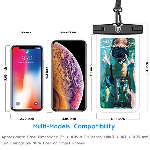 Tekcoo Waterproof Phone Case 2-Pack Ipx8 Clear Pouch Dry Bag For Samsung Galaxy S23 Ultra Plus Note 20 S22 S21 Fe A14 A03S A13 A23 Iphone 14 13 12 Pro Max Xs Xr Se 8 7 Moto G Stylus Pure Edge 5G Uw #TOP1