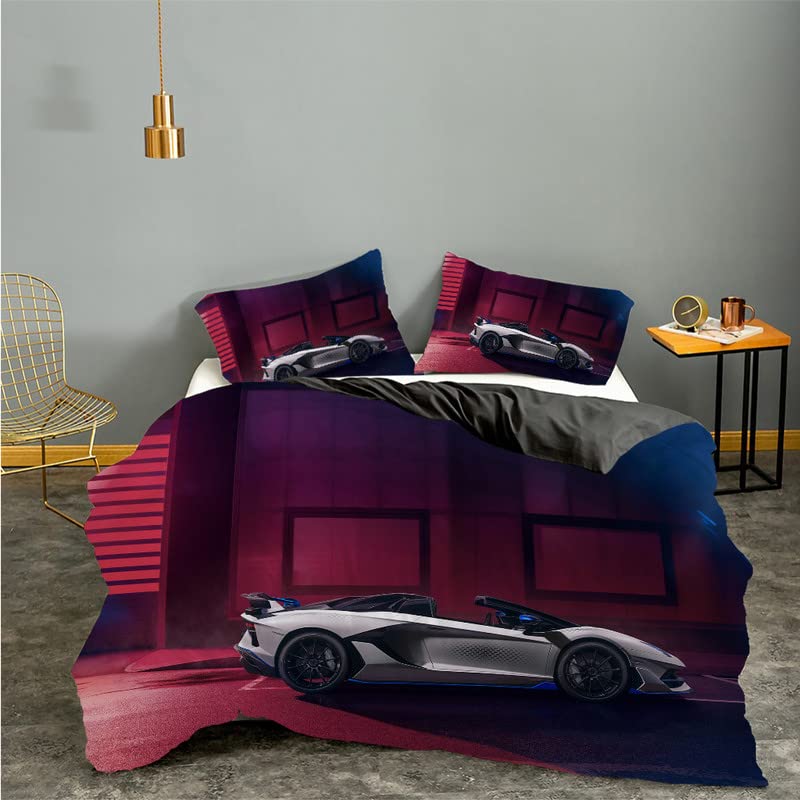 Housse de couette 160x200 rouge voiture pour décorer la chambre des ados passionnés