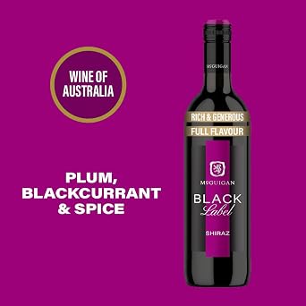 McGuigan Black Label Shiraz, 75 cl (Case of 6), packaging may vary