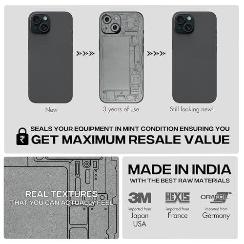 Image of Capes India Mobile Phone Skins Compatible with Apple iPhone 13 | Not a Cover /Case | Protective Film Vinyl Sticker (Teardown Silver, Full Body Skin + Tech Cleaner)