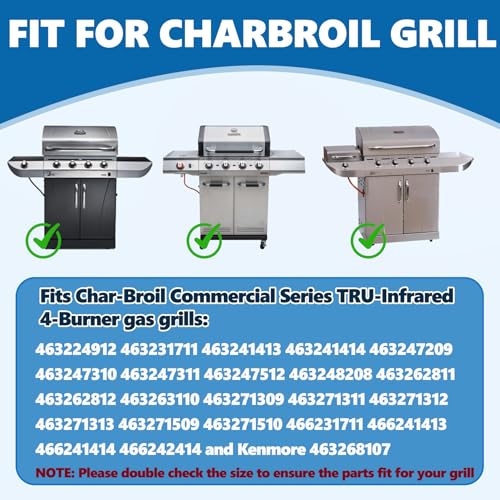 Image of SafBbcue Cast Iron Cooking Grates and Infrared Emitter Replacement for Charbroil Commercial 463248208 463241414 463224912 463231711 463241413 463247209 463247310 463271314 466231711 Grill Part, 4 Pack
