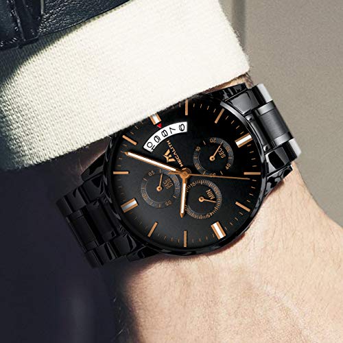 Image of MEGALITH Watch for Man Analog Classic Stainless Steel Waterproof Chronograph Fashion Casual Date Men's Wrist Watches