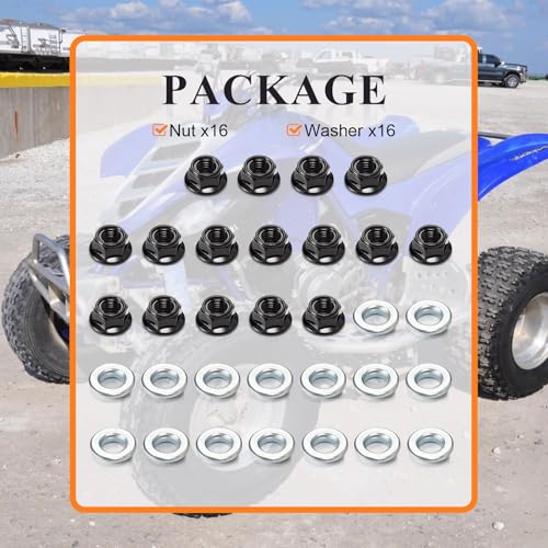 Image of Wheel Nut and Washer Kit for Yamaha Banshee 350 Warrior 350 Grizzly 350 Raptor 350 660R YFZ450 1995-2006