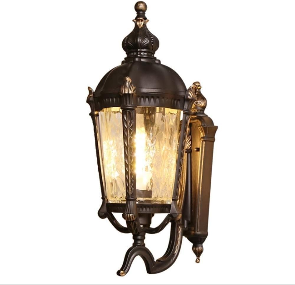noxozoqm Traditional Victoria Outdoor Wall Lantern Exterior Waterproof Aluminum Metal Wall Sconce E27