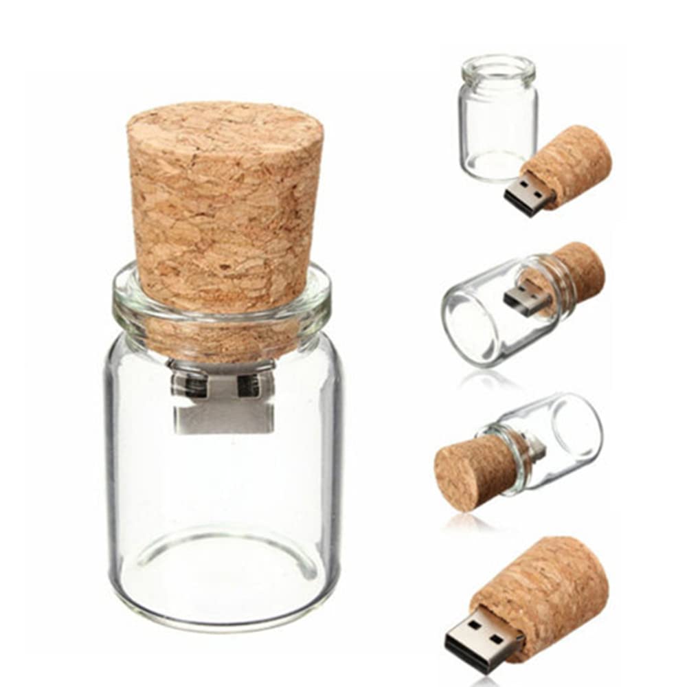 10 unidades de memoria USB de botella de deriva de cristal transparente USB 2.0 de 32 GB (USB 3.0 de 32 GB)