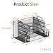 SUPEASY 5-Tier Mesh Desk Organizer with File Holder & Bookends, Metal Paper Letter Tray Organizer with 2 Pen Cups, Large-Capacity Desktop File Sorter for Home Office/School, Black