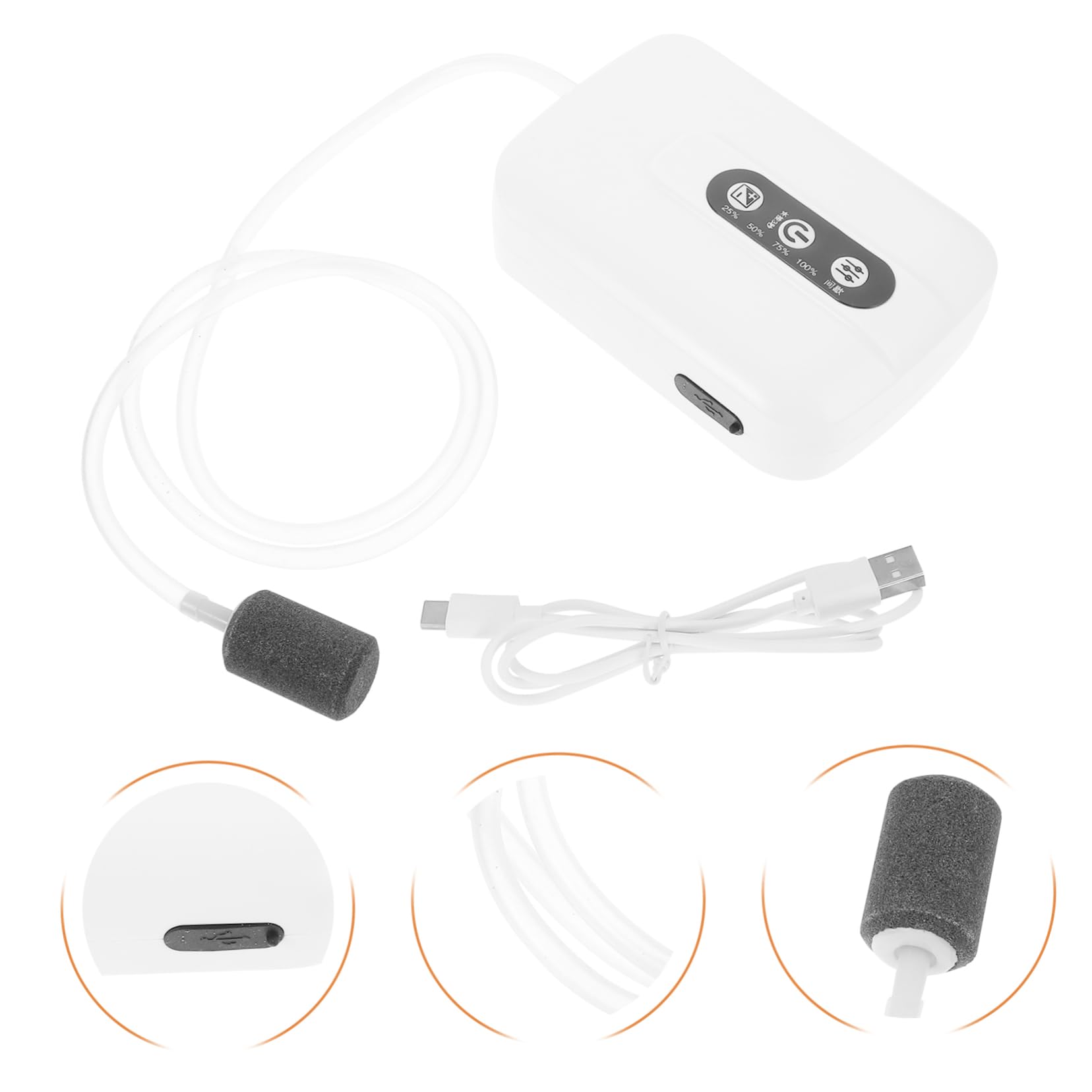 1 Juego de oxigeno para pecera de oxigeno Profesional de Aire para pecera de Aire de Acuario USB de Aire de Carga USB Importante aireador