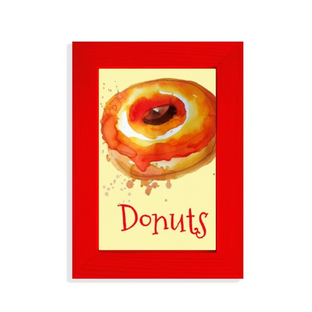 Cadre photo aquarelle orange dessert rouge pour decoration murale salon