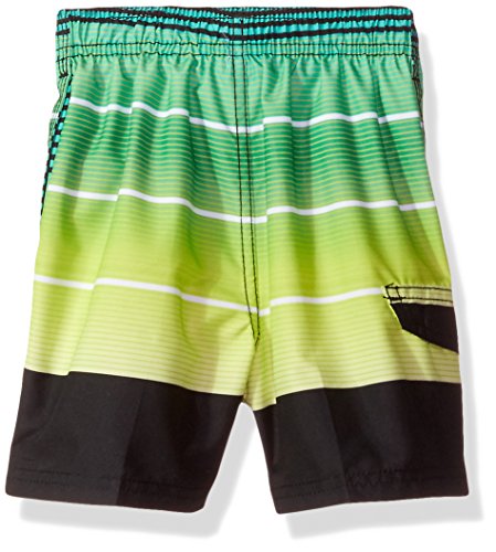 Kanu Surf Boys' Avalon Quick Dry Upf 50+ Beach Swim Trunk, Echelon Black/Green, 5/6 #TOP1
