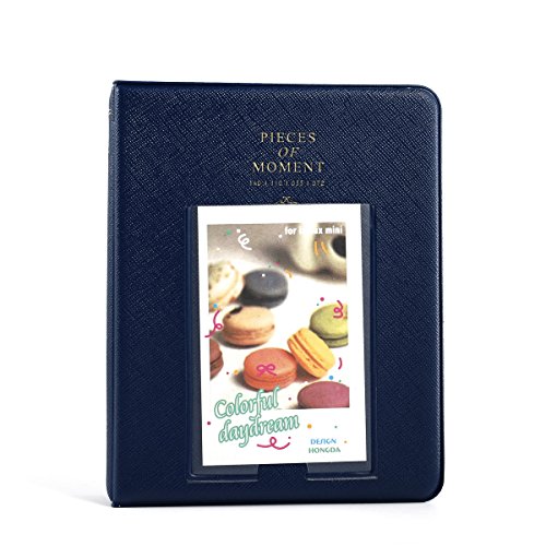 Mini Photo Album Book for Instax Fujifilm Polaroids HP Sprocket 2x3 Inch Pictures fugi Photos 64 Pockets Dark Blue