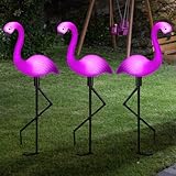 Kit 3 Peças Luzes Solares de Flamingo Rosa para Decoraçãa de Exteriore, Luzes Do Flamingo Da Decoração Do Jardim Decorativas Solares Exteriores
