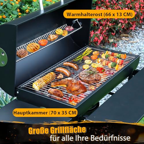 Großer Holzkohlegrill, BBQ Grill mit 4 Lüftungen, Robuster Garten Outdoor Grill 2