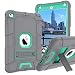 iPad Mini 4 Case,iPad Mini 4 Retina Case,BENTOBEN 3 IN 1 Hybrid [Soft&Hard] Heavy Duty Rugged Stand Cover Shockproof Anti-slip Anti-Scratch Full-body Protective Cases for iPad Mini 4,Gray/Mint Green