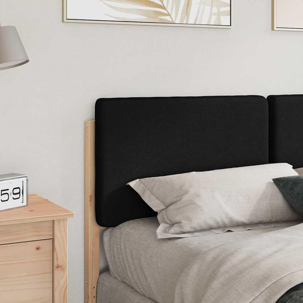 Tête de lit rembourrée en pin massif marron et noir 145,5 x 12 x 84,5 cm pour chambre à coucher, rembourrée avec housse en tissu, montage mural, panneau mural élégant pour lit double et lit