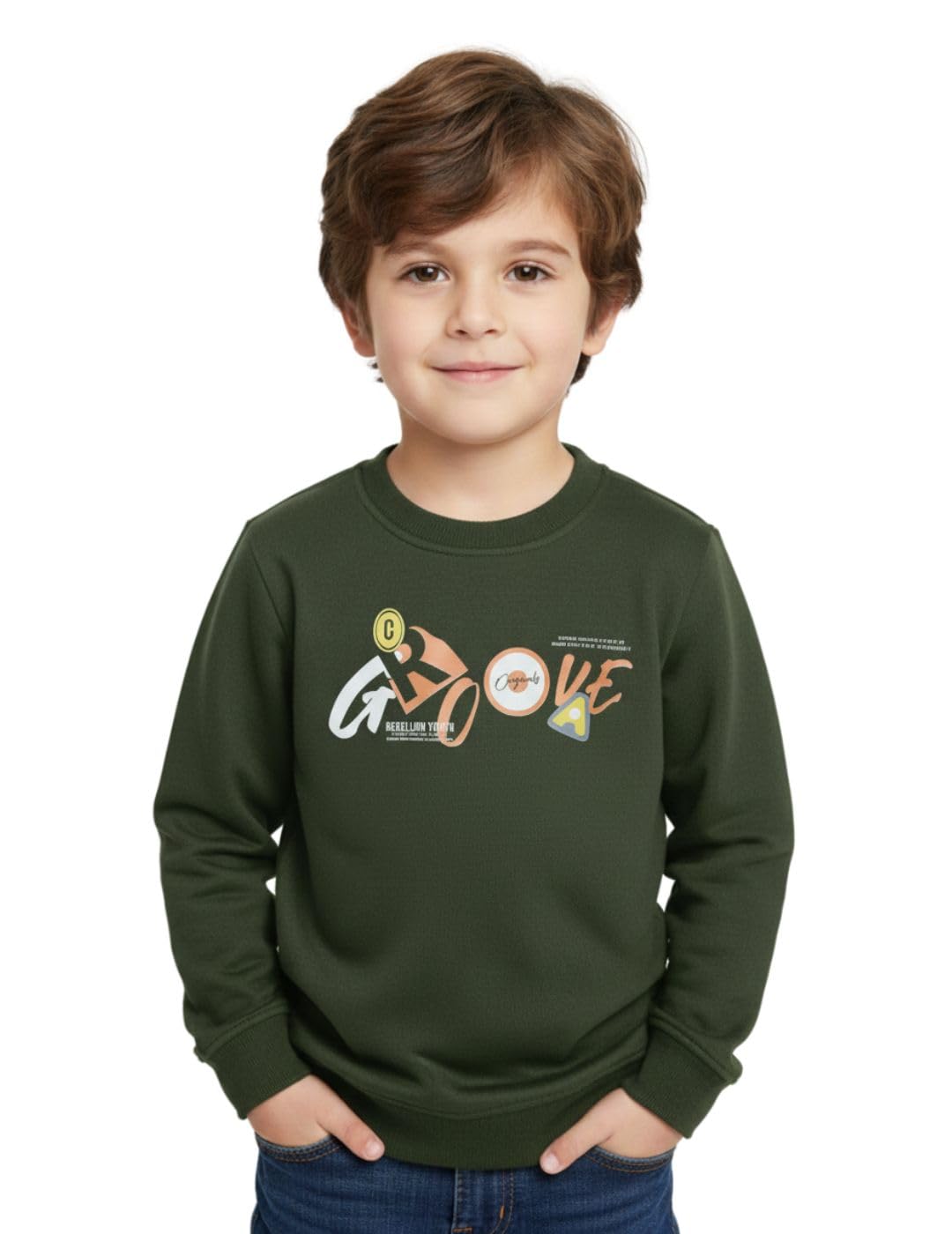 Mack Jonney Boys Printed Fleece Sweatshirt – Warm Winter Pullover for Kids -M5367-image-43