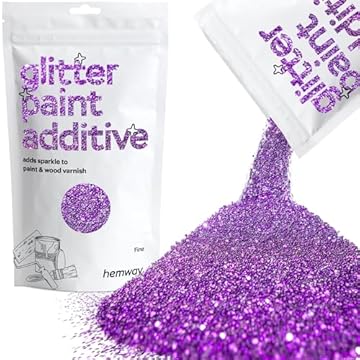 Hemway Glitter Paint Additive - Purple | 100g Fine Metallic Flakes for Adding Sparkle to Paints & Wood Varnish | Add to Emulsion, Acrylic & Latex for Indoor Sparkly Walls