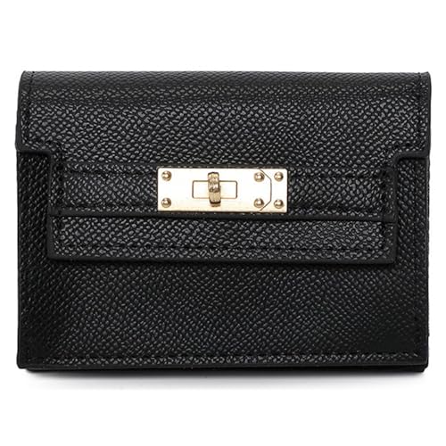 Pu Leather Small Credit Card Holder for Women Wallet Accordion Style Compact Womens Card Holder Wallet for Women Card Case Organizer (Black)