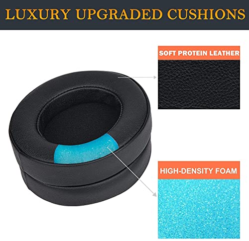 Image of SOULWIT Protein Leather Ear Pads Cushions Replacement, Earpads for Razer Kraken Pro V2, Kraken 7.1 V2, Kraken Stormtrooper Headset-Black