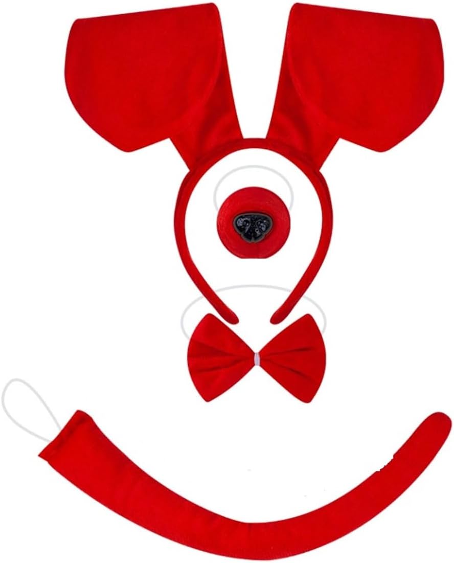 Kirei Sui Dachshund Puppy Dalmatian Dog Costume Ears Headband Bow Tie Tail Halloween Dress for Kids & Adults