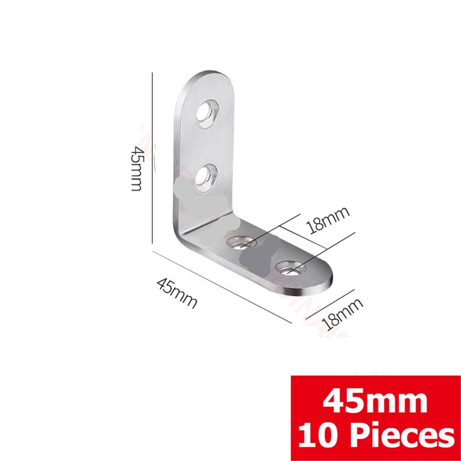 10PCS 90 Grad Winkel Eckwinkel Edelstahl Klammer Verschluss Wand Aufhänger for Regale, Tisch, Stuhl | 45x45x18mm