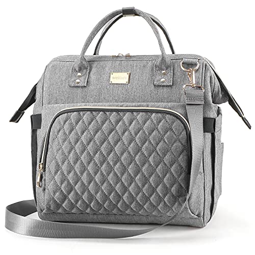 Weitars Lunch Bag for Women Insulated Thermal Lunch Box Leakproof Meal Prep Cooler Bag Tote with Adjustable Shoulder Strap Side Pockets for Office, School, Beach, Picnic, Hiking, Beach (Grey)