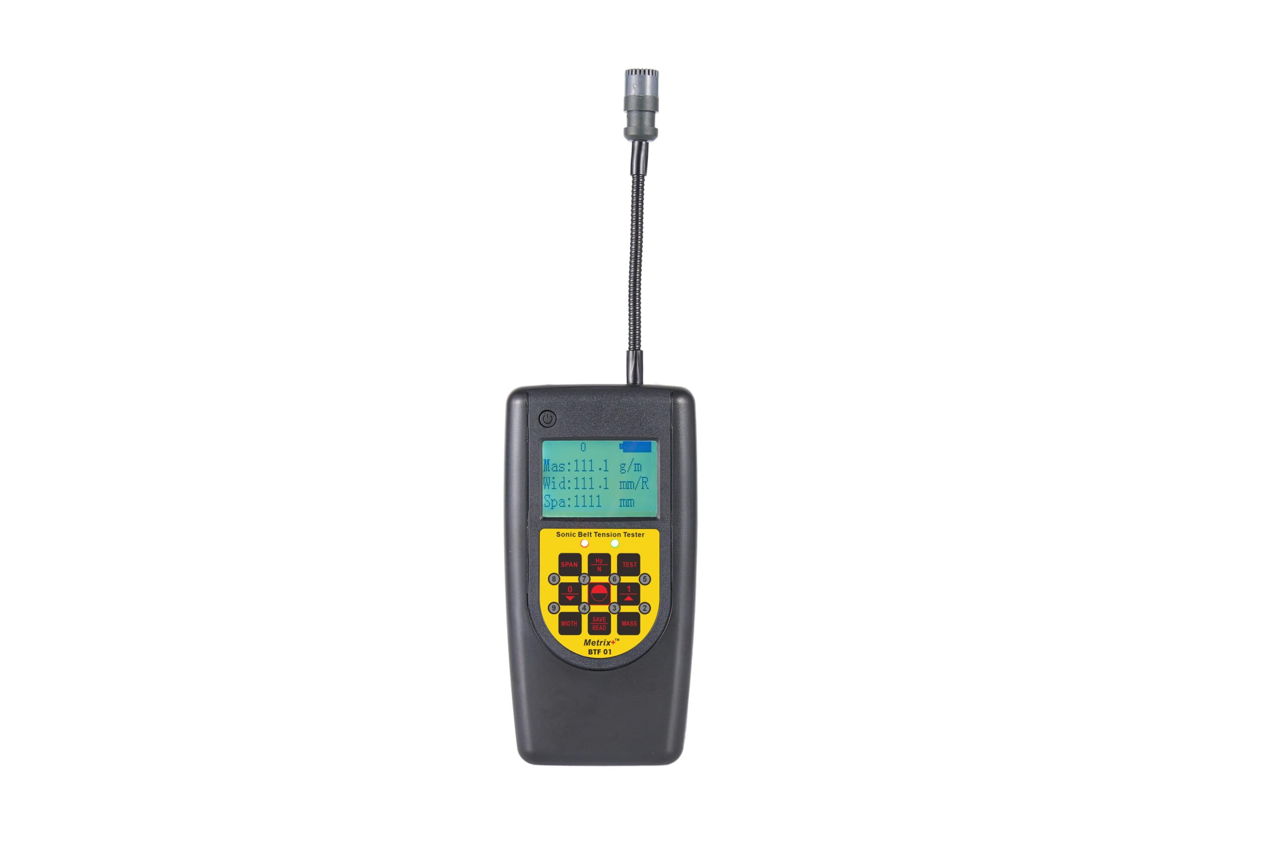 SKYKING Sonic Belt Tension Meter – Digital Acoustic Belt Frequency & Tension Tester (10-680 Hz) with LCD, 20 Storage Sets, Adjustable Probe, Portable Kit (YELLOW)-image-47