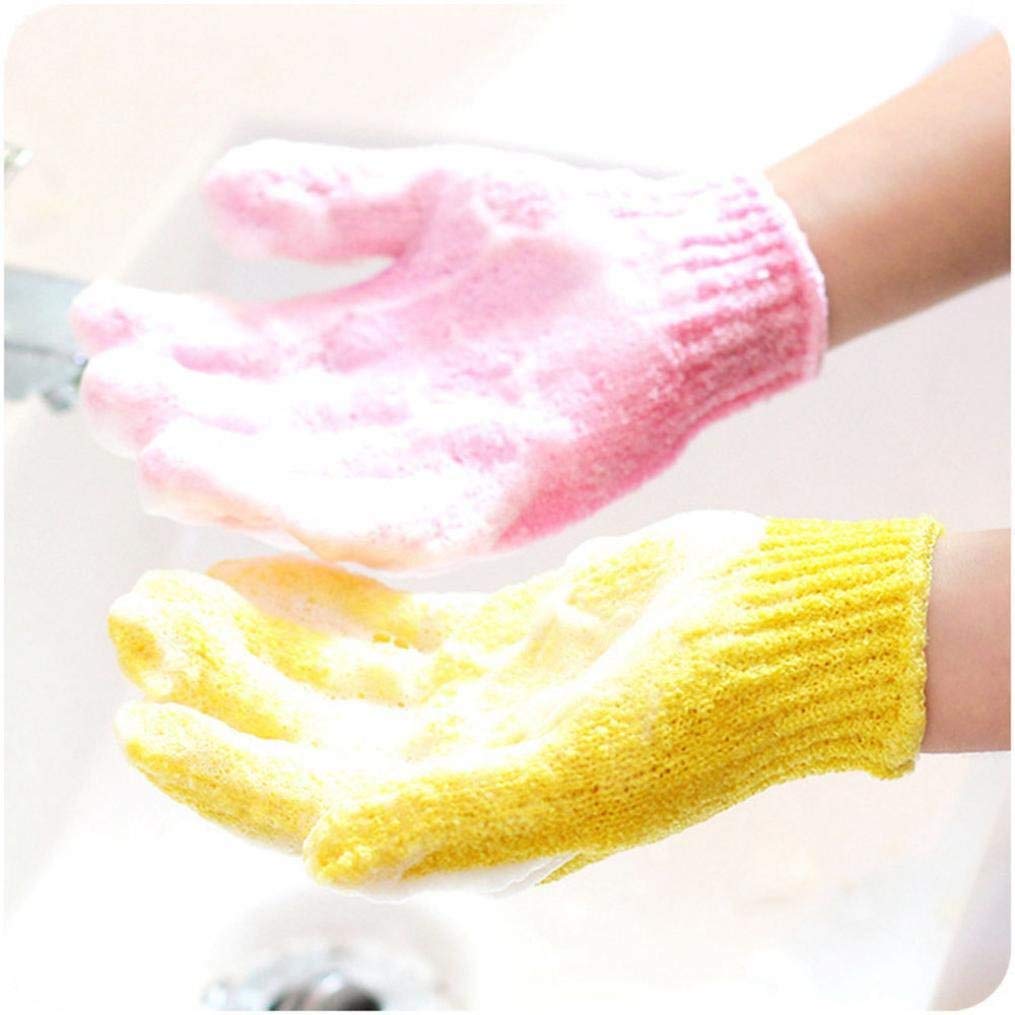 Right Products 2 Pair Bath Gloves Spa Massage Body Scrubber Cleaner | Exfoliating Polyester Pouf Scrubber Sponge Pad Mitt Glove | Body Scrubbing Gloves 4