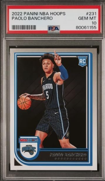 2022-23 Panini NBA Hoops Paolo Banchero Graded PSA 10 Gem Mint Rookie Basketball Card #231