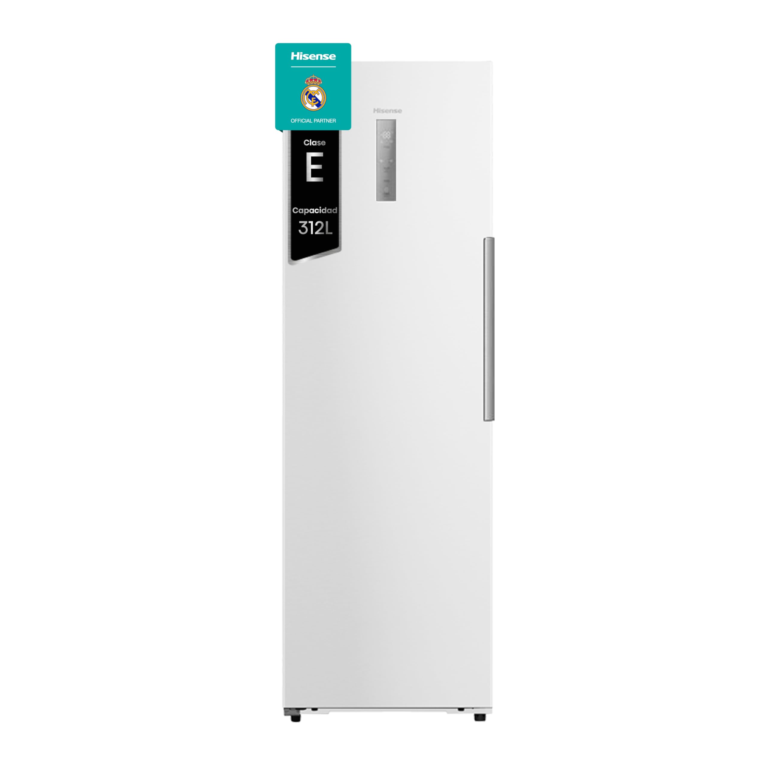 Hisense FT3K310SEWE Congelador, 1 Puerta De Libre Instalación Kitchen Fit, Class E, 312 L, Alto 185.6 cm x Ancho 59.5 cm, Color Blanco, Ventilación Inferior, Apertura de Puerta 90 Grados