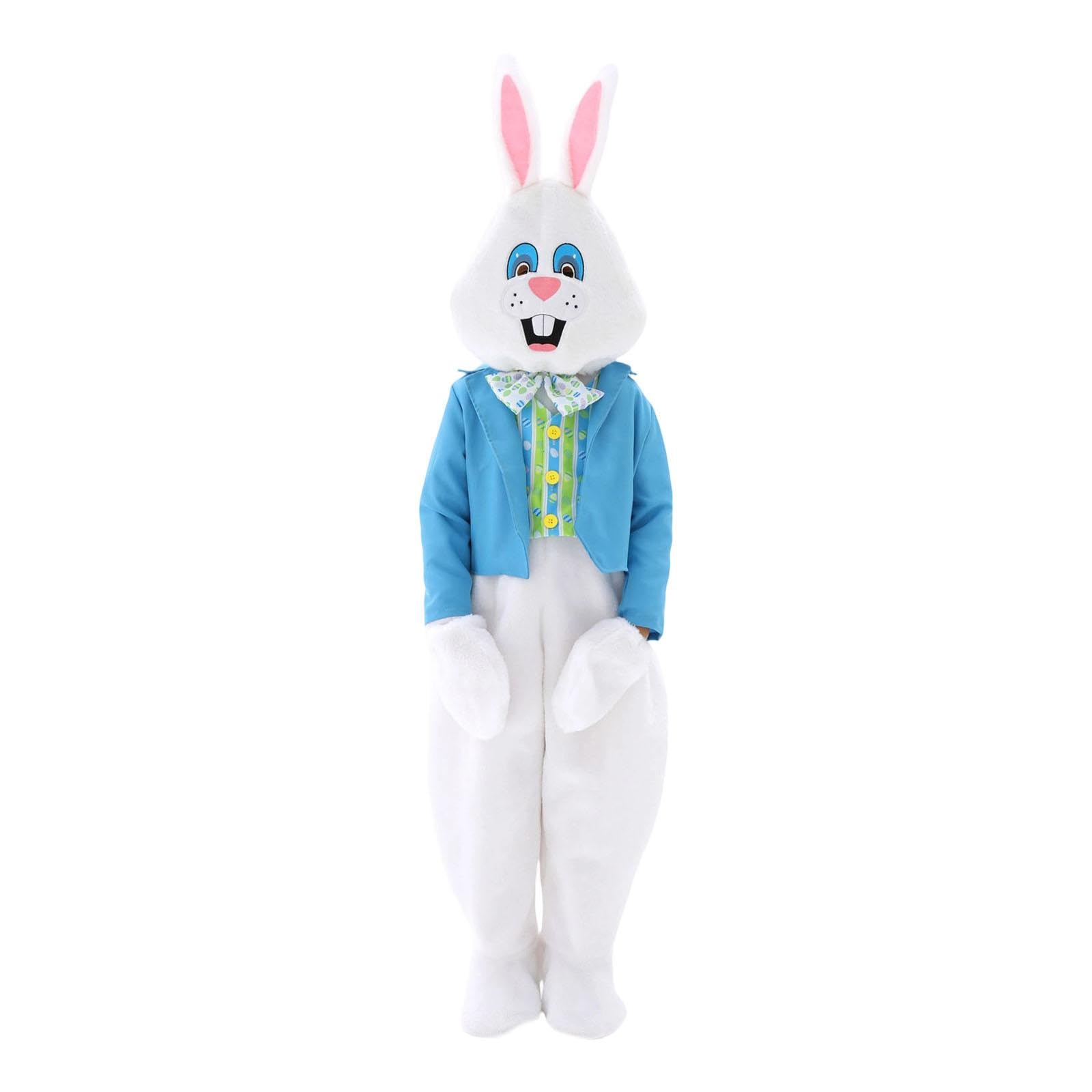 F Fityle Costume de Lapin de Pâques Déguisement Enfant Lapin Ensemble Complet Polyester Accessoire Tenue Théâtre Adapté pour Rôle Scène Jardin d'enfants, L