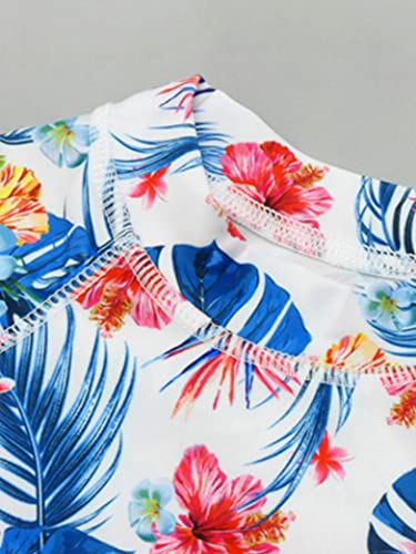 Kids Girls 2 Piece Swimsuit Floral Print Rash Guard Shirts with Long Pants Sunsuit UV Protection Swimwear2