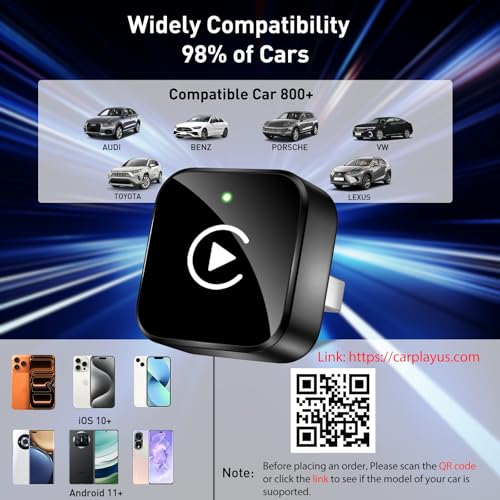 iGENJUN Wireless CarPlay Adapter 2026 Upgrade Mini Design, USB/USB-C Plug & Play Converts CarPlay to Wireless - Easy Use Fast Stable Connection Car Play for iPhone & Android — view 3