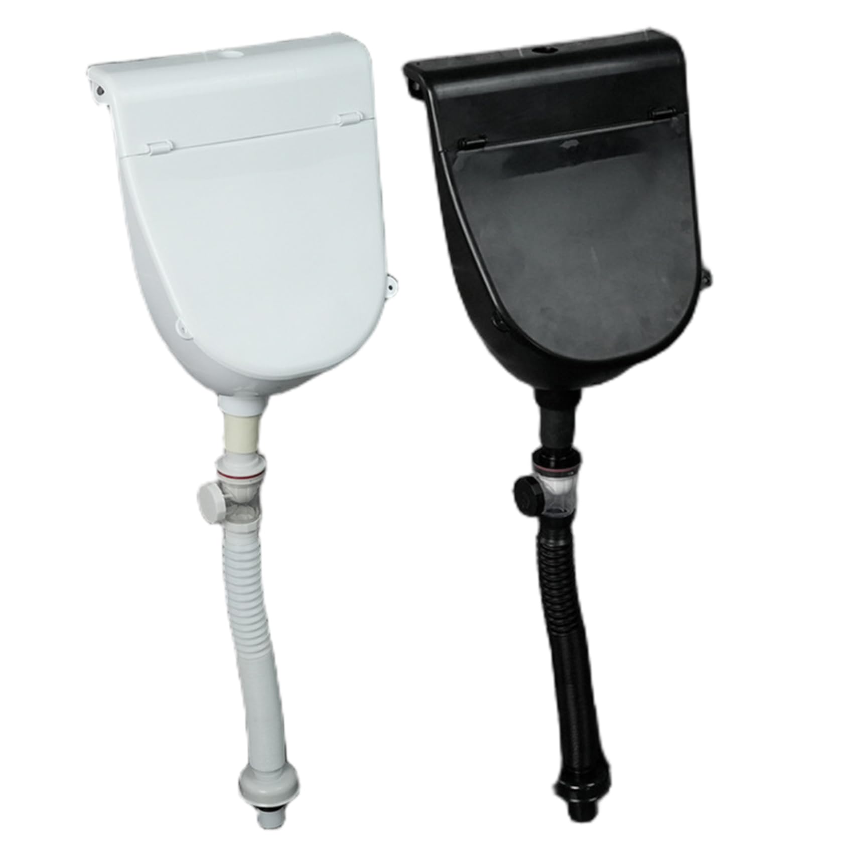 Urinal Mit Deckel Pissoir Wasserlose Urinalwand montiertes Anti Splash Plastik Urinale für Männer mit Pfeife für Badezimmer Toilettenhausgarten RV, weiß