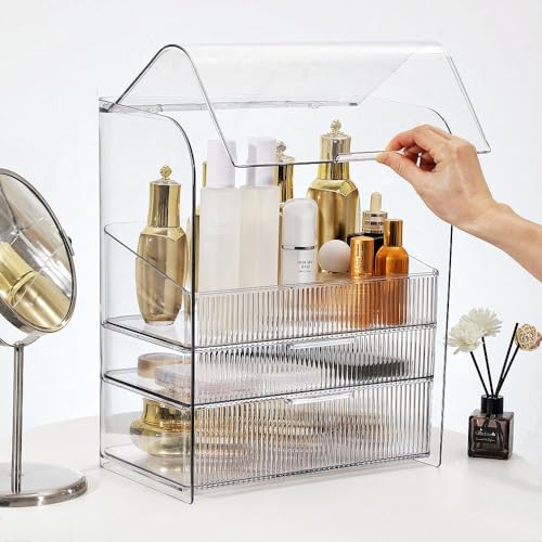 PLINJOY-Makeup-Storage-Organizer-Box-Cosmetic-Display-Cases-Dustproof-and-Waterproof-Cosmetic-Organizer-Countertop-Skincare-Organizer