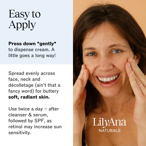 LilyAna Naturals Retinol Cream for Face - Made in USA, Retinol Cream, Anti Aging Cream, Retinol Moisturizer for Face and Neck, Wrinkle Cream for Face, Retinol Complex - 1.7oz - 2 Pack - Image 3