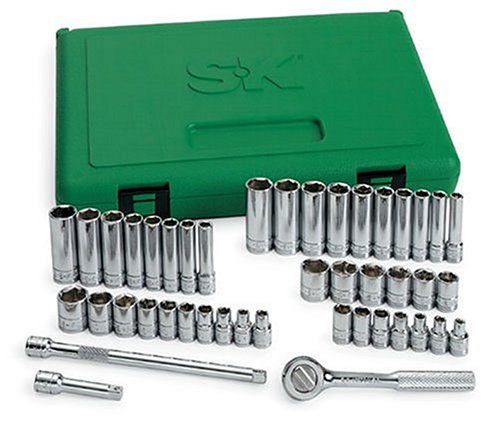 SK Hand Tool 91844 Socket Set - 44 Piece Metric Assortments, Corrosion Resistant, Heavy Duty Fractional Units. Individual Drive Sockets