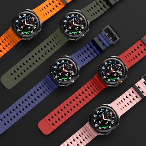 Compatible for Samsung Galaxy Watch Ultra Bands 47mm (2025/2024), Breathable Waterproof Replacement Soft Silicone Sport Strap Compatible for Samsung Watch Ultra Band Men Women (Z-10 colorsA) by Epoosuo - Used condition - Image 5