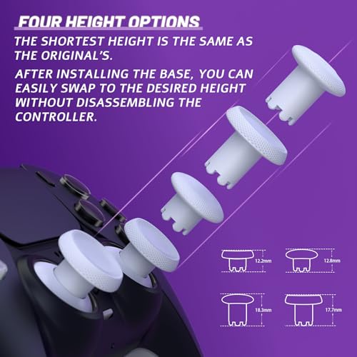 Image of eXtremeRate ThumbsGear V3 Interchangeable Ergonomic Thumbsticks for PS5 Controller, Replacement Analog Thumb Sticks for PS4 Controller - Original White 4 Height Removable Convex Concave Grip Joysticks