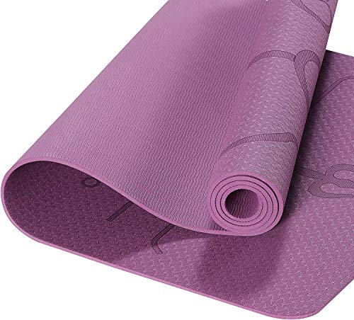 Tapete Yoga TPE 6mm Linhas Corporais Roxo