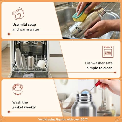 Image of Clazkit Stainless Steel Water Bottle, 500 ml - Single-Walled, Spill-Proof, Food Grade Steel | Fridge, Office, School, Travel, Gym, Car (Silver) Pack Of 2