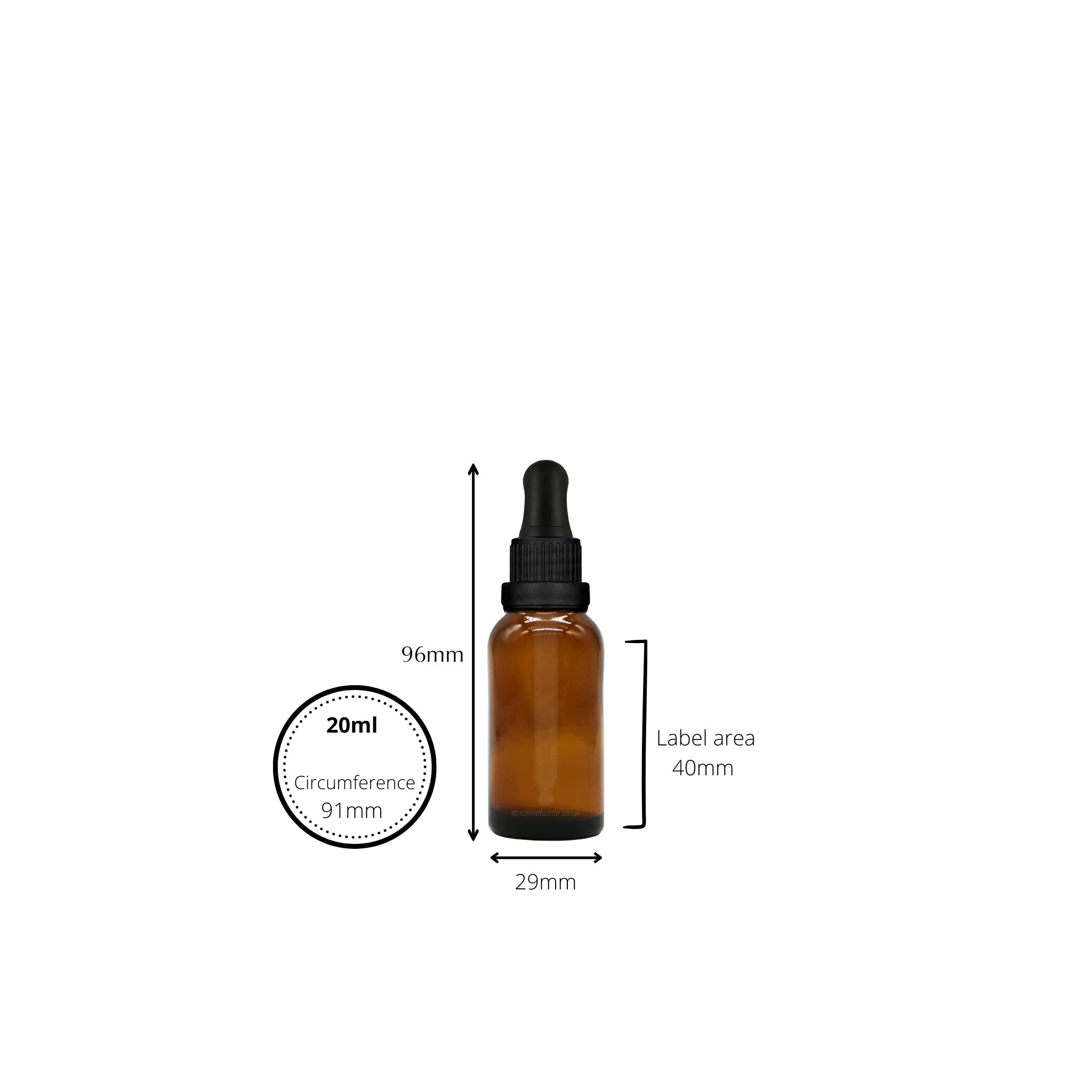 Tropfflaschen aus bernsteinfarbenem Glas, mit manipulationssicherer Pipette, für Trägeröle, Flüssigkeiten, Kosmetik, ätherisches Öl, Aromatherapie, 20 ml, 40 Stück
